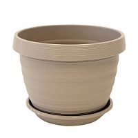 Горшок пластик 20см ТОЛЕДО с поддоном (фраппе) Магамакс 5PL0430