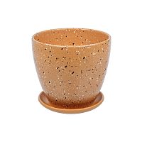 Горшок керамика 13,5*13см 1,4л ТЕРРАЦО с подставкой (терракот) Магамакс BH-92-1