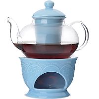 Чайник заварочный стекло 600мл LORAINE сито/подст. подогрев 27567