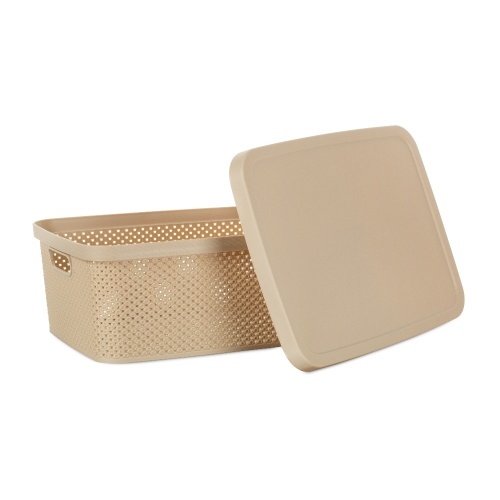 Коробка для хранения 38,5*28*15,5см DIAMOND с крышкой (латте) Hobby Life HL041261L