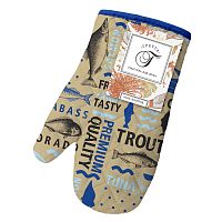 Прихватка-рукавица рогожка 18*28см SEA FOOD рис. 30234-1 Гретта