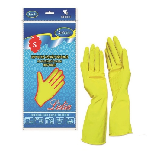 Перчатки латексные рS ДИНА с хлопком Антелла 4925P