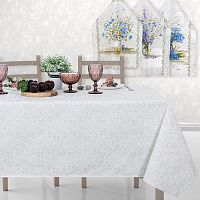 Комплект кухонный рогожка 4пр (скатерть 150*183см+полотенце 3шт) ПОЛЕВЫЕ ЦВЕТЫ Арт Дизайн