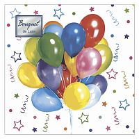 Салфетки бумажные BOUQUET 25шт 24*24см 3сл Веселый праздник 1/15