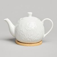 Чайник заварочный фарфор 900мл Lefard MEADOW на подставке 587-218