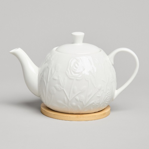 Чайник заварочный фарфор 900мл Lefard MEADOW на подставке 587-218