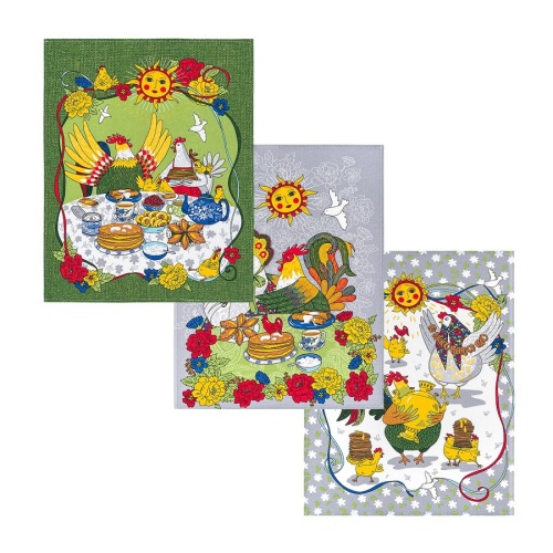 Набор полотенец 3шт рогожка 45*60см УГОЩЕНИЕ Арт Дизайн