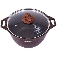 Кастрюля 4,0л Kukmara GRANIT ULTRA со стекл. крышкой АП (red) кга42а