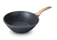 Сковорода WOK 30 Lara GRANIT PALERMO ROME литой алюм. 30х10 см, ГЛУБОКОЕ ДНО, индукция LR01-74-30