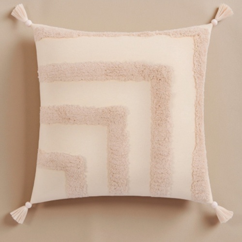 Наволочка декоративная 45*45см хлопок БОХО с кисточками (молочный) Этель 9691604