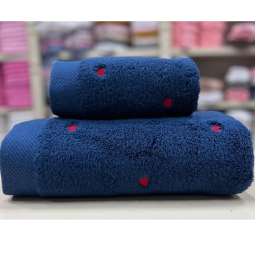 Полотенце махровое 70*140см KALP 550г/м2 синий АГХ