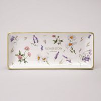 Блюдо из керамики 28*12см FLOWER STORY прямоугольное Agness 358-2167