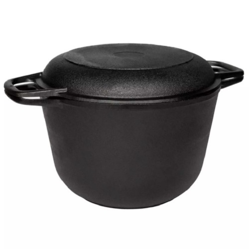 Кастрюля чугун 6,0л Биол ГАРДАРИКА с крышкой-сковородой 1306-4