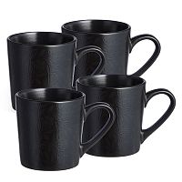 Набор кружек керамика 4шт 400мл CHOICE BLACK Bronco 191-362-1