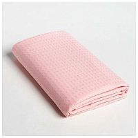 Полотенце вафельное 70*130см ОДНОТОННОЕ 400г/м2 нежно-розовый Maj-304