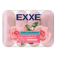 Мыло туалетное EXXE 4шт 70г Роза и Грейпфрут