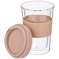 Стакан с двойными стенками 330мл DOUBLE-WALL коричневый Agness 250-152
