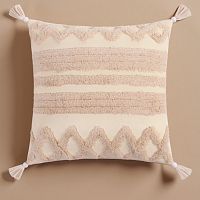 Наволочка декоративная 45*45см хлопок БОХО Полосы с кисточками (молочный) Этель 9691608
