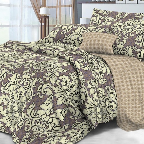 КПБ 1,5сп (простыня на резинке) сатин 50*70см+70*70см ПАЛЕ РОЯЛ Хлопковый Рай