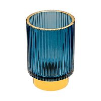 Подсвечник стекло 8,5*13см СИНИЙ Магамакс Star-13