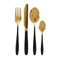 Набор столовых приборов 16пр GOLD&BLACK глянцевые Купман CC4100740