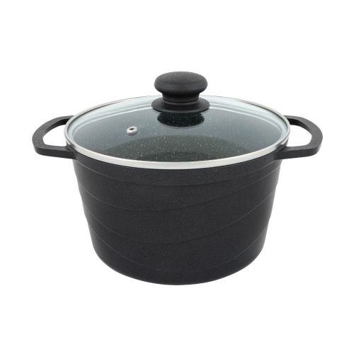 Кастрюля 5,0л Нева ГРАНИТ литой алюм. АП со стекл. крышкой индукция L186650i