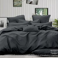 КПБ 2,0сп (европростыня) сатин-страйп 50*70см+70*70см ГРАФИТ Хлопковый Рай