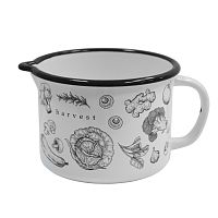 Кружка эмаль 1,0л Лысьва HARVEST с носиком С-0107Бслч/4Бл