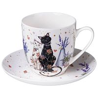 Чайная пара фарфор 350мл ЛАВАНДОВЫЕ КОТЫ Lefard 425-174