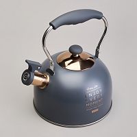 Чайник нерж. сталь 2,5л Agness СЕРЫЙ свисток складная ручка индукция 914-161