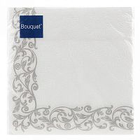 Салфетки бумажные BOUQUET 16шт 40*40см 3сл Скатерть с серебряным узором 1/12