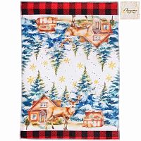 Полотенце микрофибра 40*57см ЗИМНИЙ ЛЕС 200г/м2 Wishes 916-2202