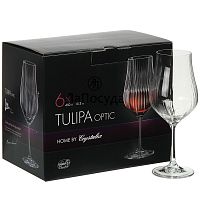 Уценка Набор бокалов для вина 5шт 450мл TULIPA OPTIC декорированные Crystalex CR450101TO