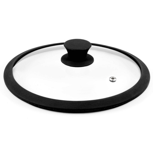 Крышка 20см Appetite стеклянная с силикон. ручкой и ободом ZHI20SS