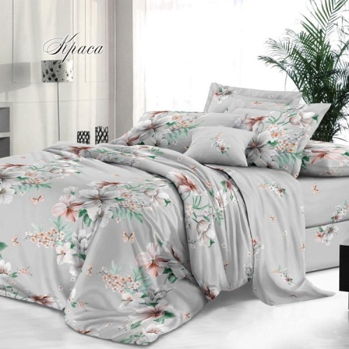 КПБ 2,0сп (европростыня) сатин 50*70см+70*70см КРАСА Хлопковый Рай КПБ 2,0сп (европростыня) сатин 50*70см+70*70см КРАСА Хлопковый Рай