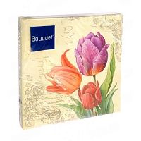 Салфетки бумажные BOUQUET 20шт 33*33см 3сл Винтажные тюльпаны 1/12