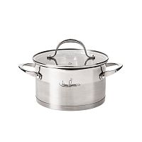 Кастрюля нерж. сталь 2,5л Home Queen ТАНДЕМ со стекл. крышкой индукция 77270 1/6