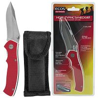 Нож туристический ECOS G10 складной (красный) EX-136 ПТШ
