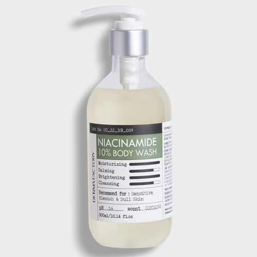 Гель для душа DERMA FACTORY 300мл Успокаивающий с ниацинамидом