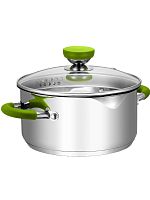 Кастрюля нерж. сталь 3,0л Attribute LIME со стекл. крышкой ASS320