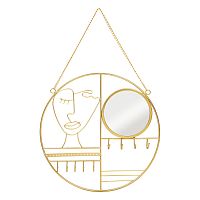 Держатель для украшений 35*2,5см ЗОЛОТО с зеркалом Магамакс Fancy47