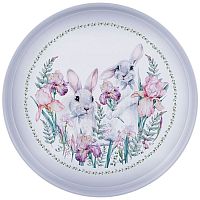 Поднос метал. 33см IRISES КРОЛИКИ Agness 898-049
