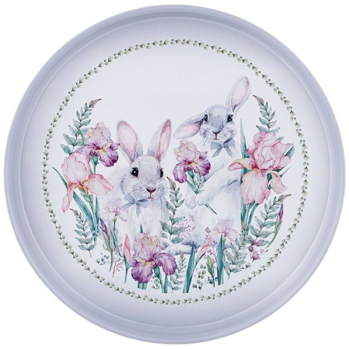 Поднос метал. 33см IRISES КРОЛИКИ Agness 898-049