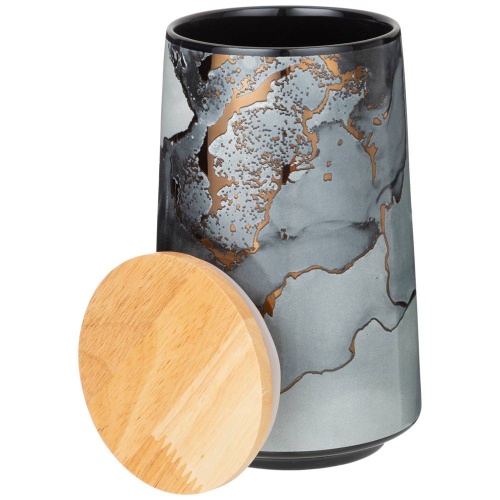 Банка для сыпучих фарфор 800мл 10,5*17см MOON ART черный Lefard 42-390