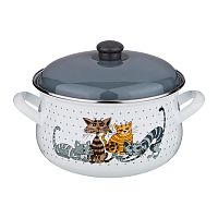Кастрюля эмаль 3,3л Agness Озорные коты d20см h12см 951-003