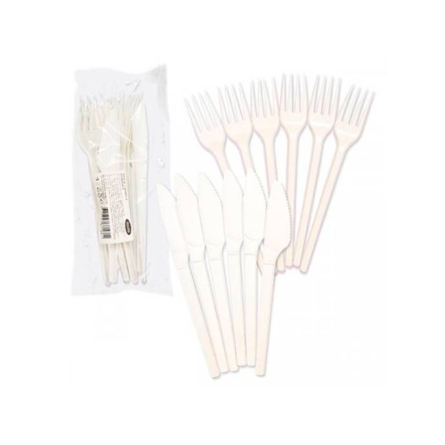 Набор одноразовой посуды ВИЛКИ+НОЖИ 12шт Антелла 71681