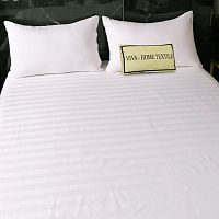 Простыня Евро (220*235см) сатин-страйп однотонный ОТЕЛЬ белый Viva Home Textile