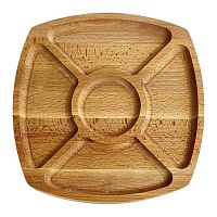 Менажница из бамбука 5-ти секц. 30*30см Хозяюшка М-3 арт. 42-21