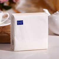 Салфетки бумажные BOUQUET 50шт 24*24см 2сл белые 1/28