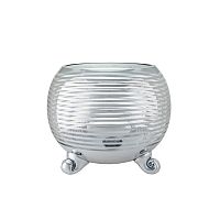 Подсвечник-ваза стекло 18*15см НАПЫЛЕНИЕ серебро Магамакс CSA-23